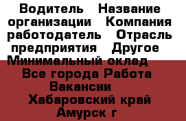 Водитель › Название организации ­ Компания-работодатель › Отрасль предприятия ­ Другое › Минимальный оклад ­ 1 - Все города Работа » Вакансии   . Хабаровский край,Амурск г.